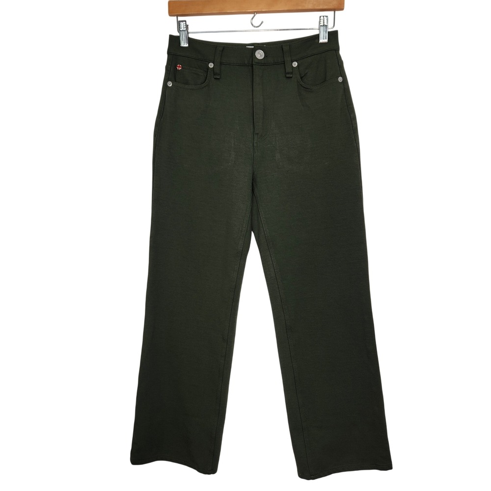 Hudson Jeans Womens 26 Olive Green‎ High Rise Ponte Straight Leg Cropped Pants